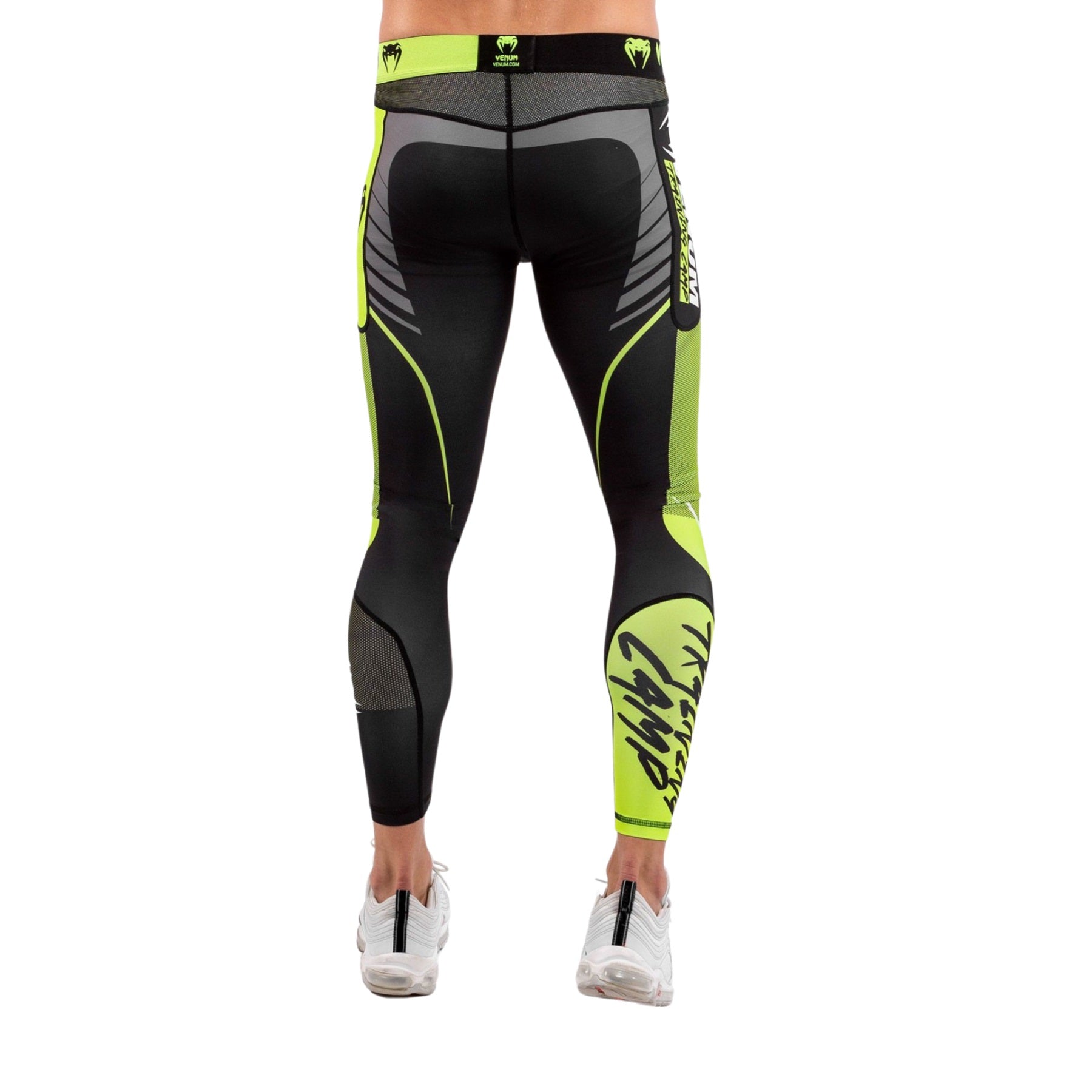 TRAINING CAMP 3.0 COMPRESSION TIGHTS BLACK NEO YELLOW BACK SIDE