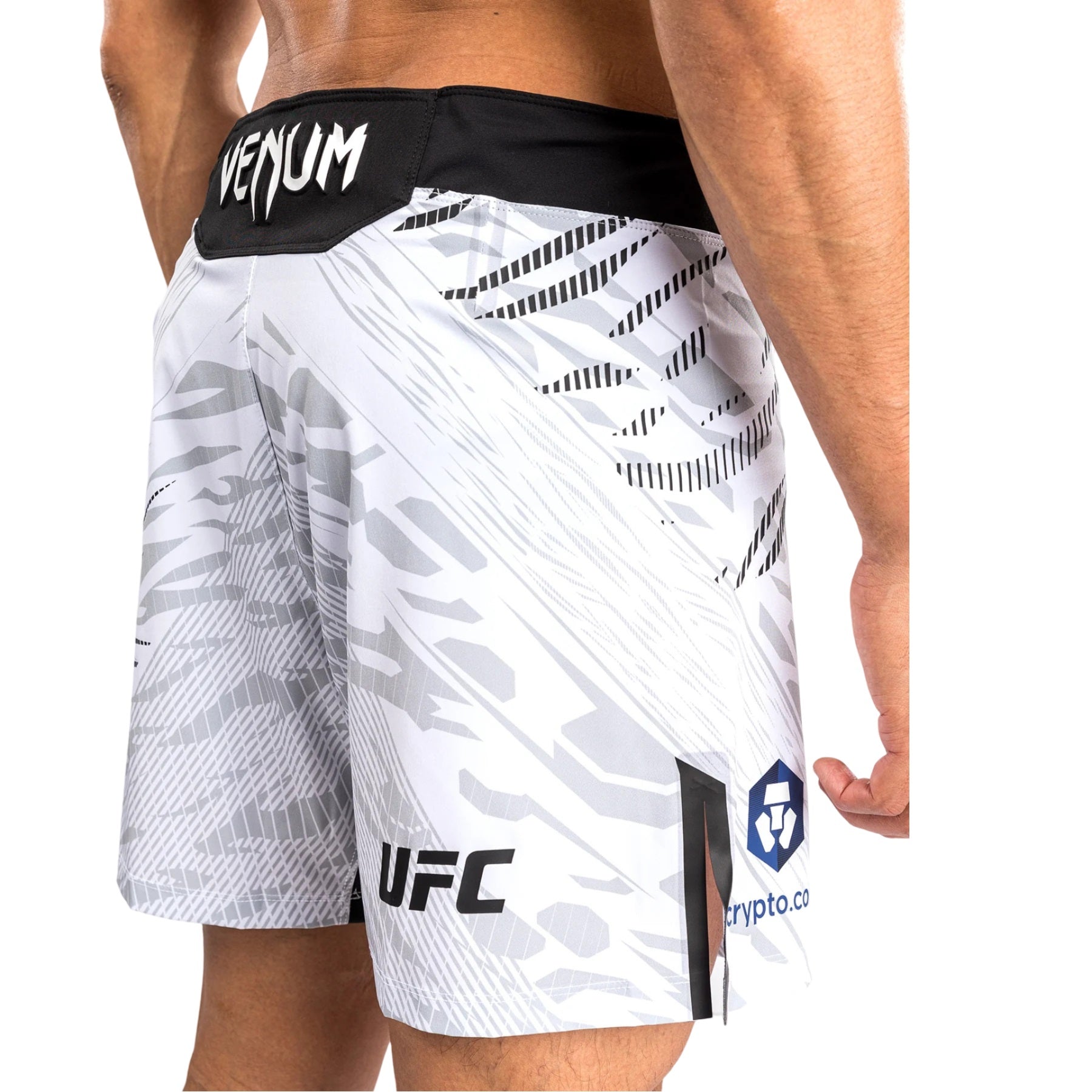UFC FUSION BY VENUM AUTHENTIC FIGHT NIGHT FIGHTSHORTS WHITE BACK SIDE