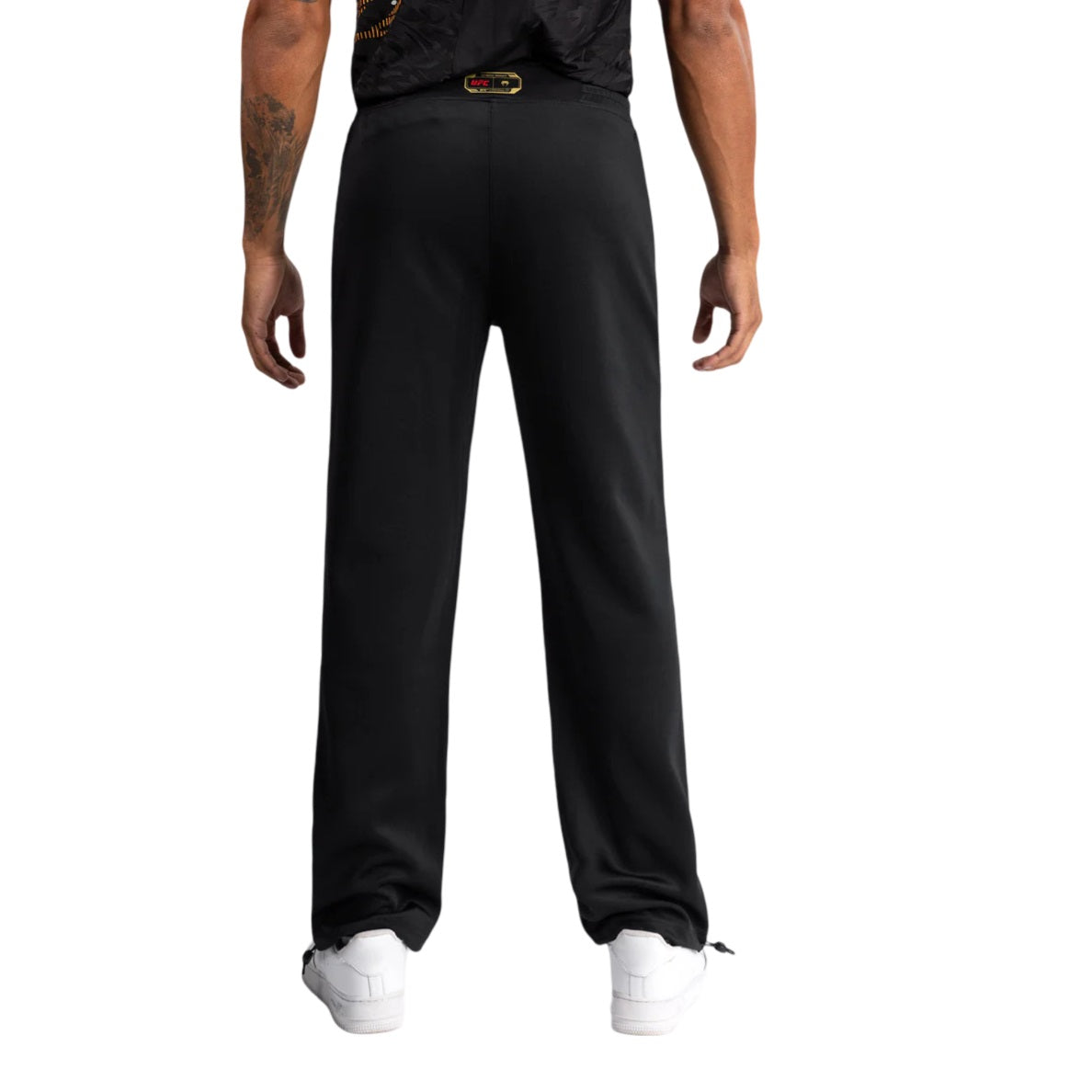 UFC FUSION BY VENUM AUTHENTIC FIGHT NIGHT STRAIGHT LEG JOGGERS BLACK GOLD BACK SIDE