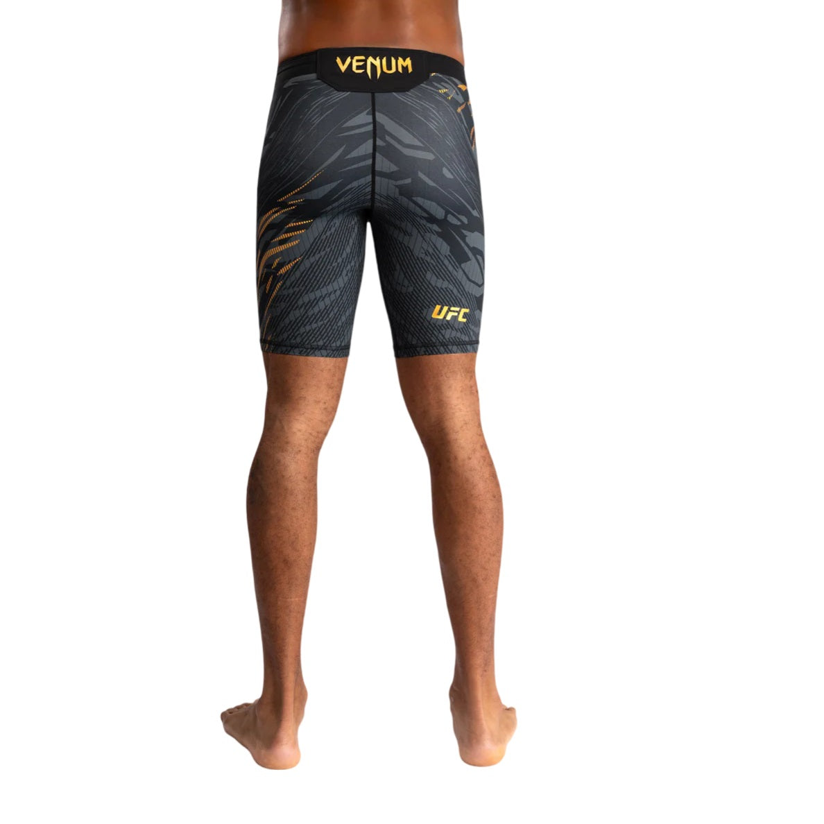 UFC FUSION BY VENUM AUTHENTIC FIGHT NIGHT VALE TUDO SHORTS BLACK GOLD BACK SIDE