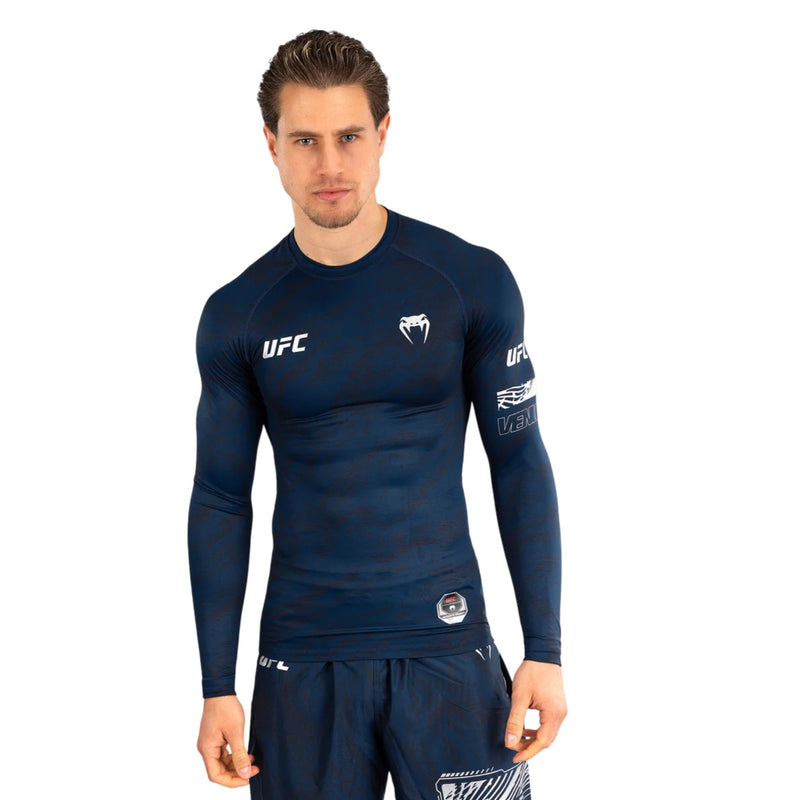 UFC FUSION BY VENUM FIRST WEEK RASHGUARDS LONG SLEEVES BLUE FRONT SIDE