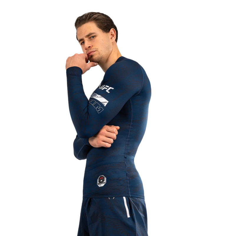 UFC FUSION BY VENUM FIRST WEEK RASHGUARDS LONG SLEEVES BLUE LEFT SIDE