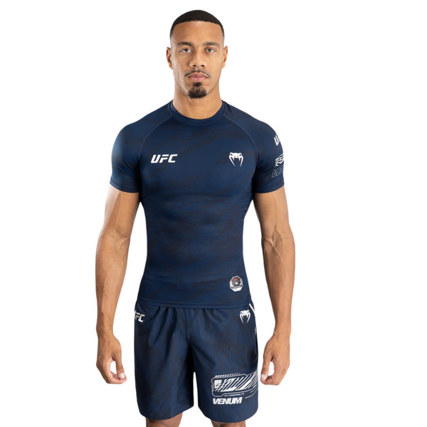 UFC FUSION BY VENUM FIRST WEEK RASHGUARDS SHORT SLEEVES BLUE FRONT SIDE
