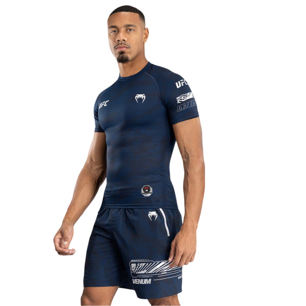 UFC FUSION BY VENUM FIRST WEEK RASHGUARDS SHORT SLEEVES BLUE LEFT SIDE