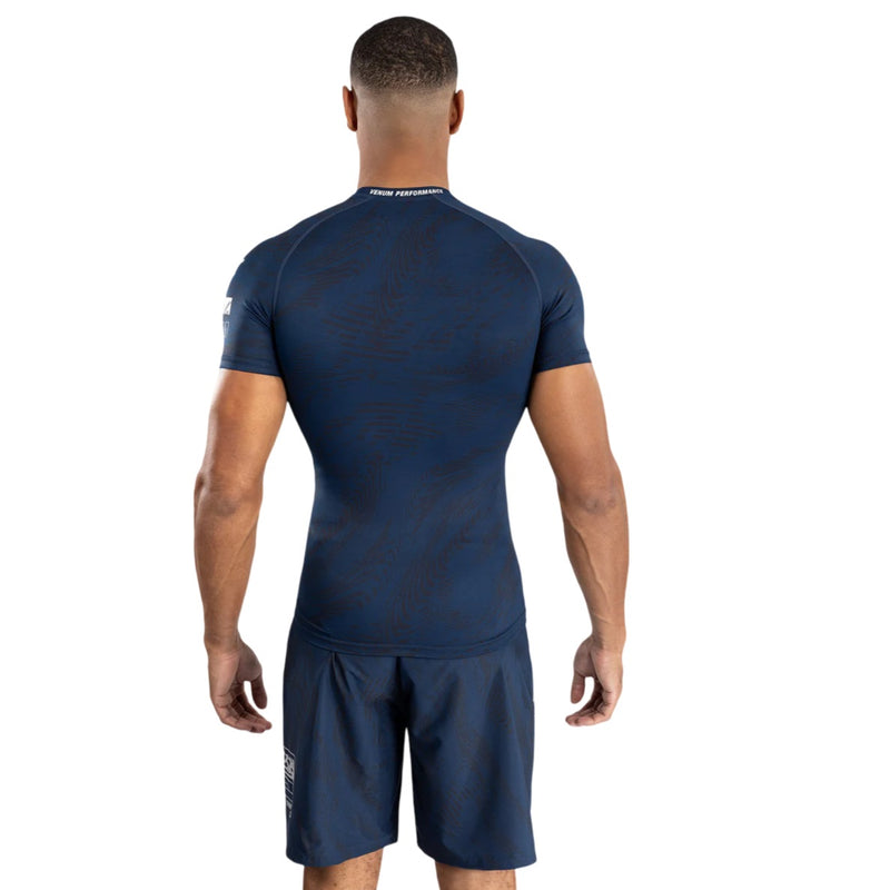 UFC FUSION BY VENUM FIRST WEEK RASHGUARDS SHORT SLEEVES BLUE BACK SIDE