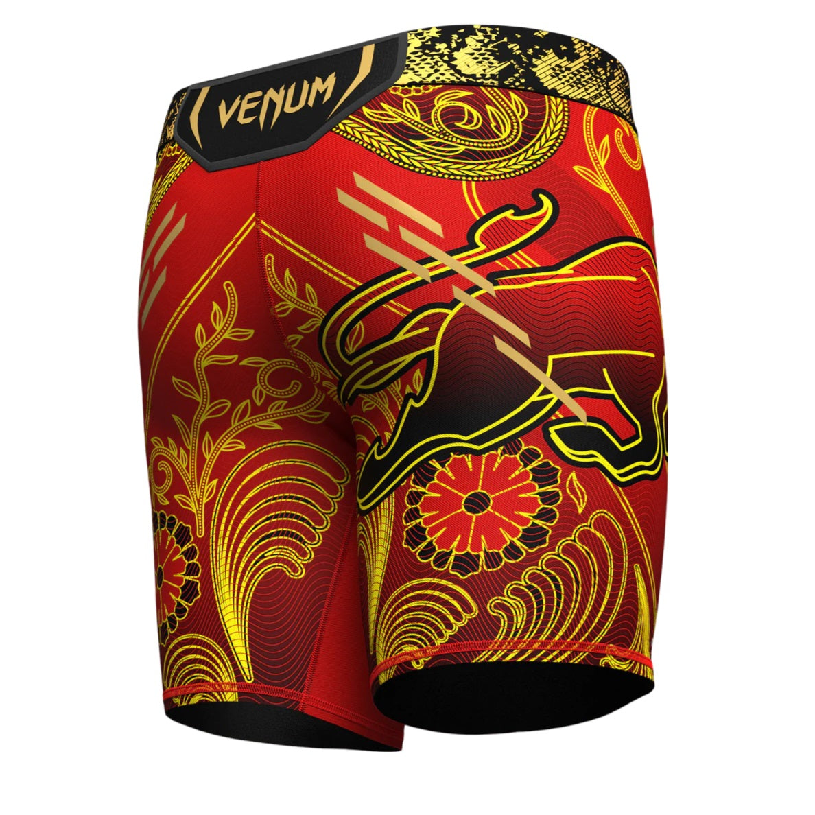 UFC UNRIVALED BY VENUM ILIA TOPURIA VALE TUDO SHORT RED GOLD BACK SIDE
