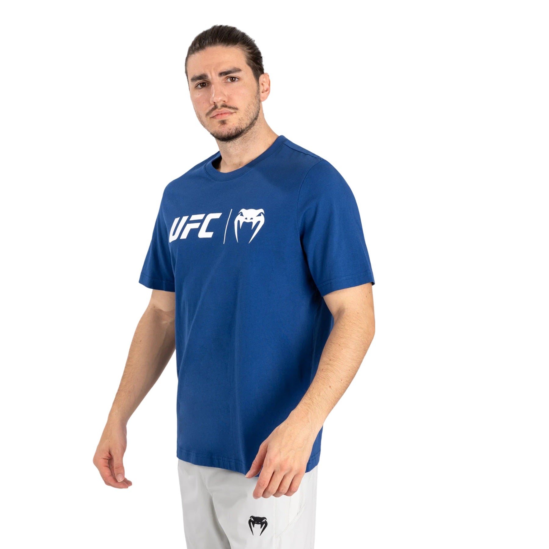 UFC VENUM CLASSIC T-SHIRT NAVY BLUE WHITE LEFT SIDE