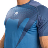 VENUM ATTACK MENS DRY-TECH T-SHIRT NAVY BLUE LEFT SIDE