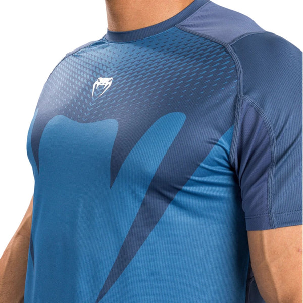 VENUM ATTACK MENS DRY-TECH T-SHIRT NAVY BLUE LEFT SIDE
