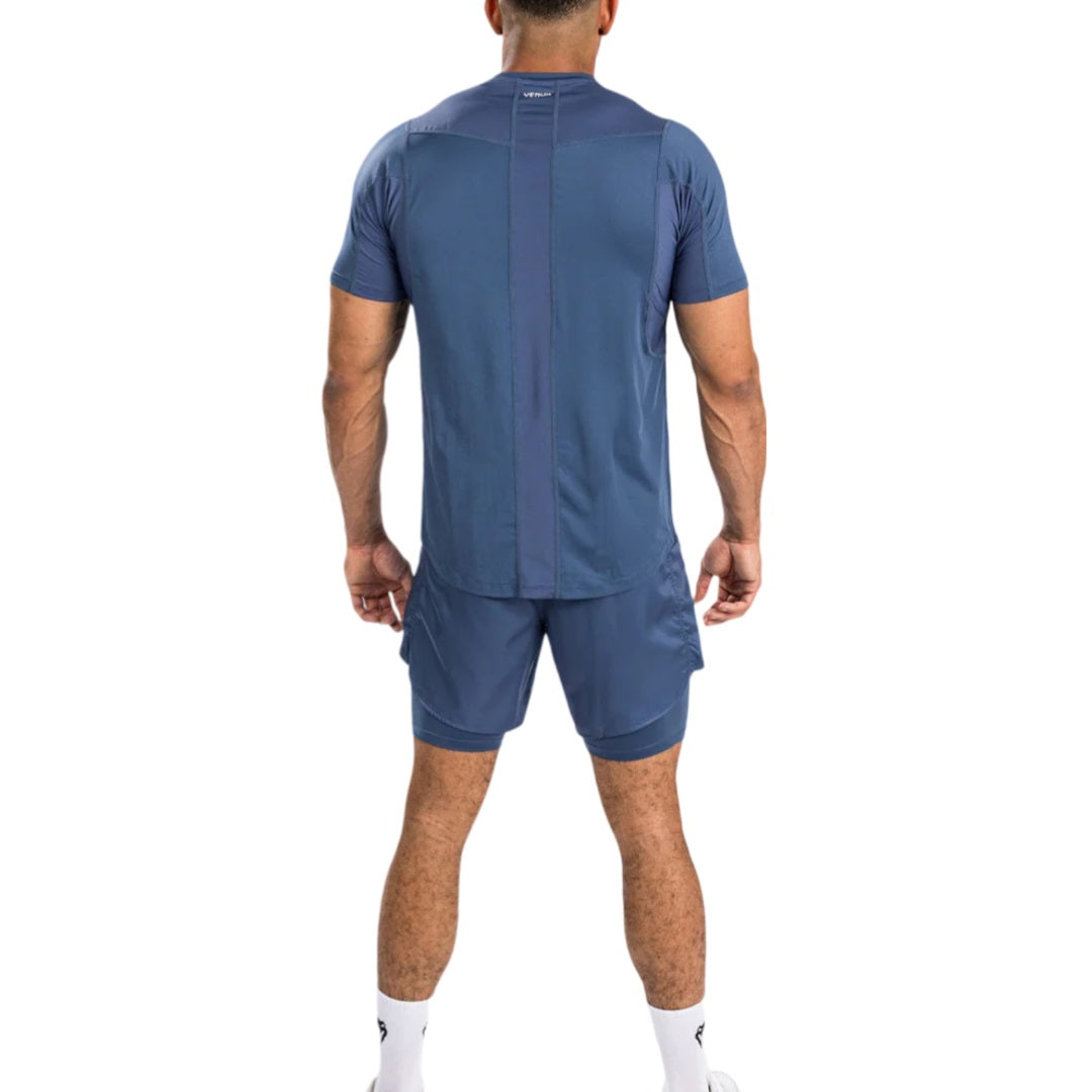 VENUM ATTACK MENS DRY-TECH T-SHIRT NAVY BLUE BACK SIDE