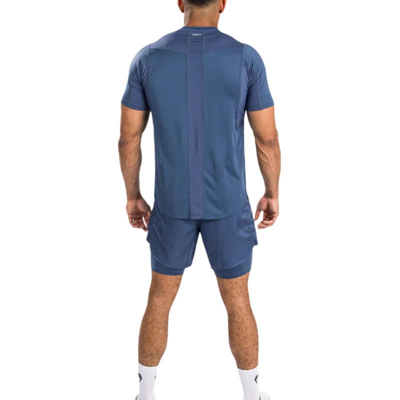 VENUM ATTACK MENS DRY-TECH T-SHIRT NAVY BLUE BACK SIDE