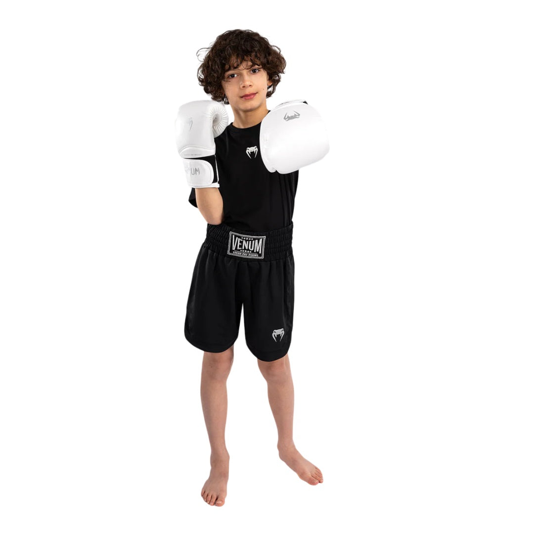 VENUM CLASSIC KIDS BOXING SHORTS BLACK LEFT SIDE