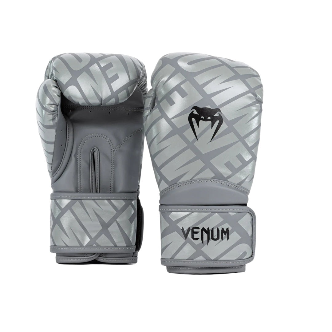 VENUM CONTENDER 1.5 XT BOXING GLOVES PEBBLE GREY FRONT SIDE