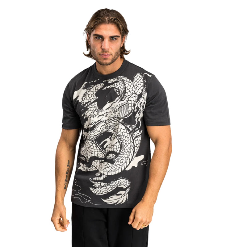 VENUM DRAGONS FLIGHT ST T-SHIRT CHARCOAL GREY CREAM WHITE FRONT SIDE