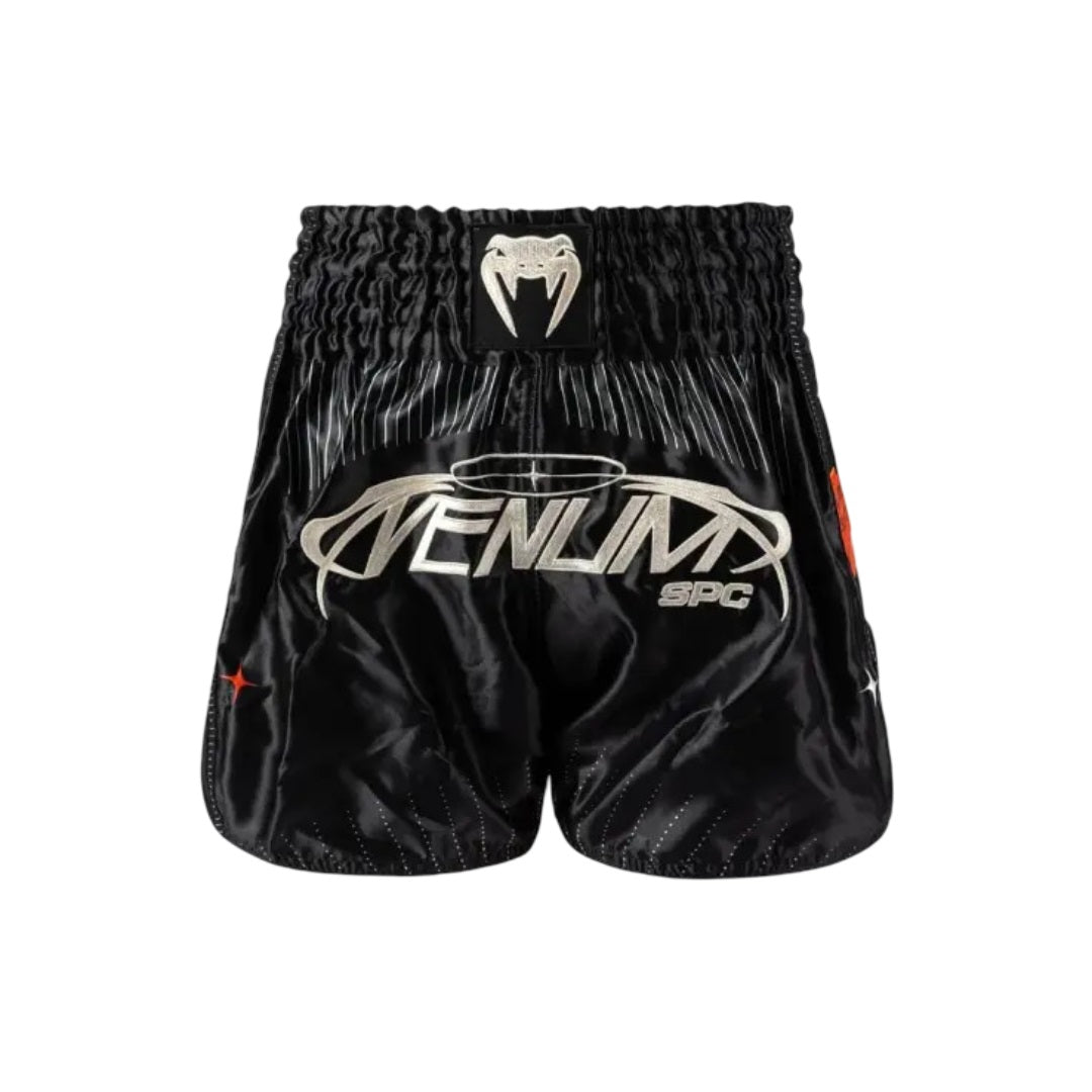 VENUM ECLIPSE MUAY THAI SHORTS BLACK/IVORY FRONT SIDE