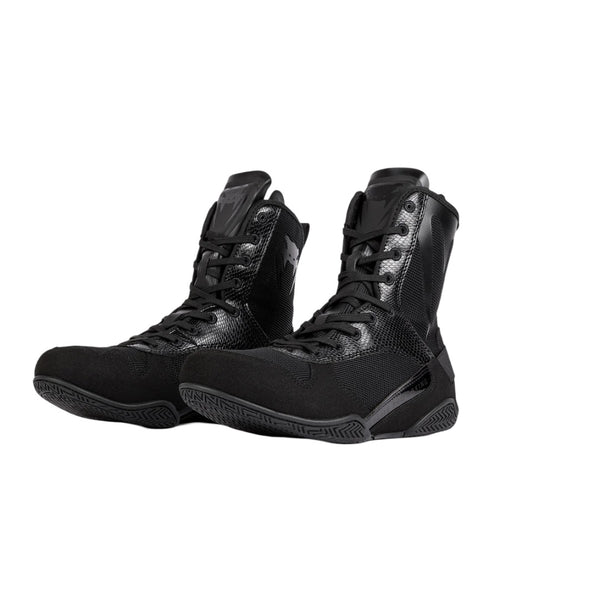 VENUM ELITE BOXING SHOES BLACK LEFT SIDE