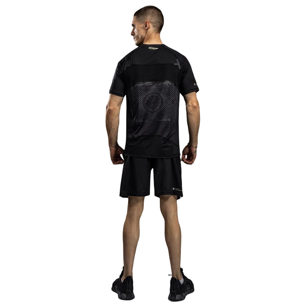 VENUM G-FIT AIR MENS DRY-TECH T SHIRT DEEP BLACK DESERT SAND BACK SIDE