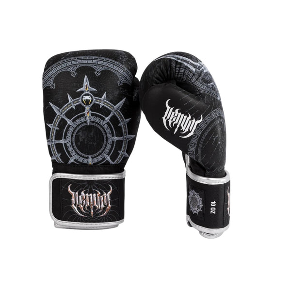 VENUM GLADIATOR 5.0 BOXING GLOVES BLACK GREY LEFT SIDE