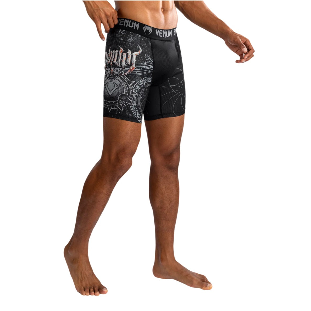 VENUM GLADIATOR 5.0 VALE TUDO SHORTS BLACK SILVER RIGHT SIDE