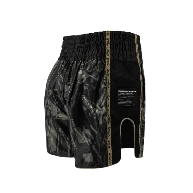 VENUM INVADER MUAY THAI SHORTS BLACK/SAND BACK SIDE