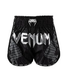 VENUM NEXUS MUAY THAI SHORTS BLACK/SILVER FRONT SIDE