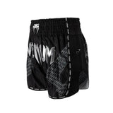 VENUM NEXUS MUAY THAI SHORTS BLACK/SILVER LEFT SIDE