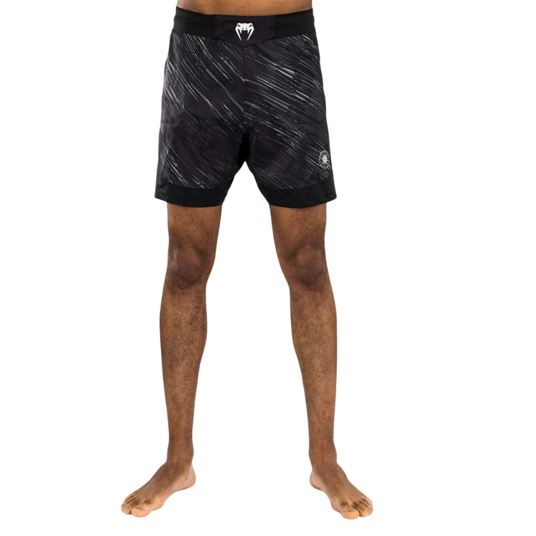 VENUM RAPID FIGHTSHORTS BLACK STORM GREY FRONT SIDE