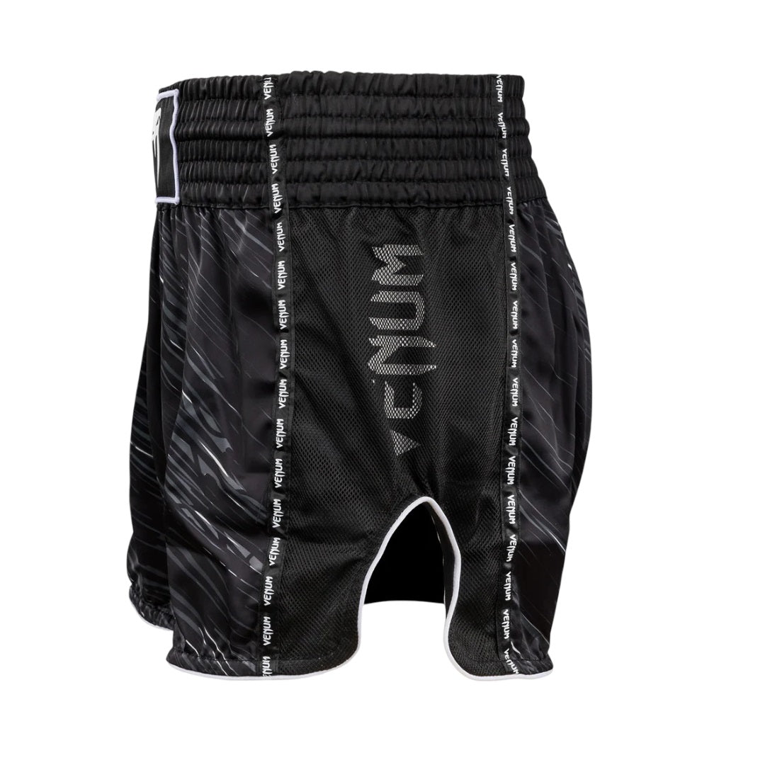 VENUM RAPID MUAY THAI SHORTS BLACK STORM GREY LEFT SIDE