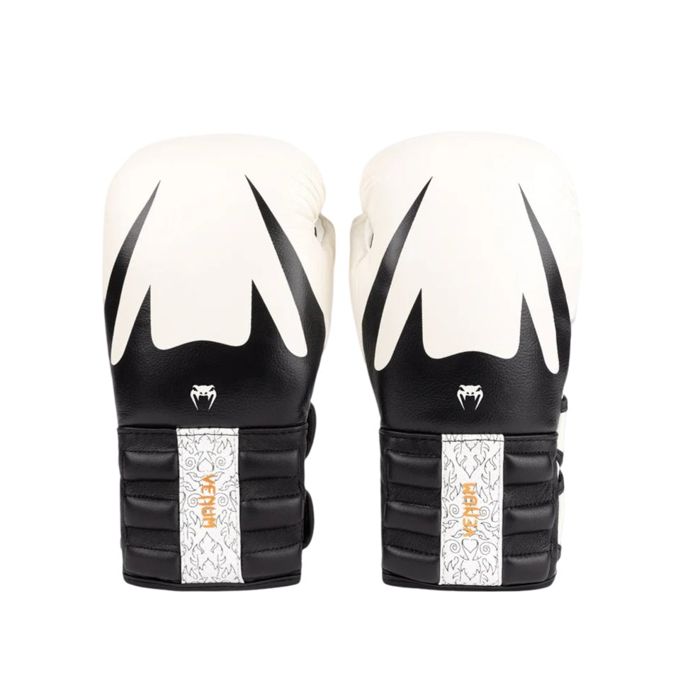 VENUM REVERSO BOXING GLOVES SNOW WHITE BLACK BACK SIDE