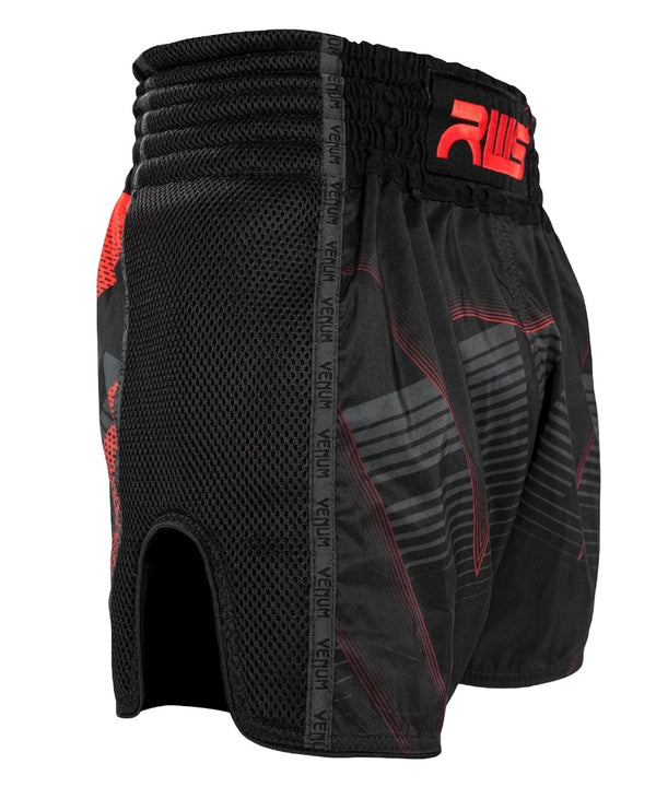 VENUM RWS X VENUM 2.0 MUAY THAI SHORTS BLACK/RED RIGHT SIDE