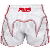 VENUM RWS X VENUM 2.0 MUAY THAI SHORTS WHITE/RED FRONT SIDE