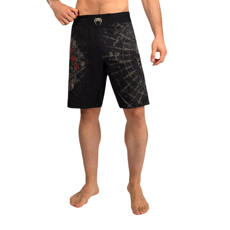 VENUM SANTA MUERTE 5.0 FIGHTSHORTS DEEP BLACK GOLD FRONT SIDE