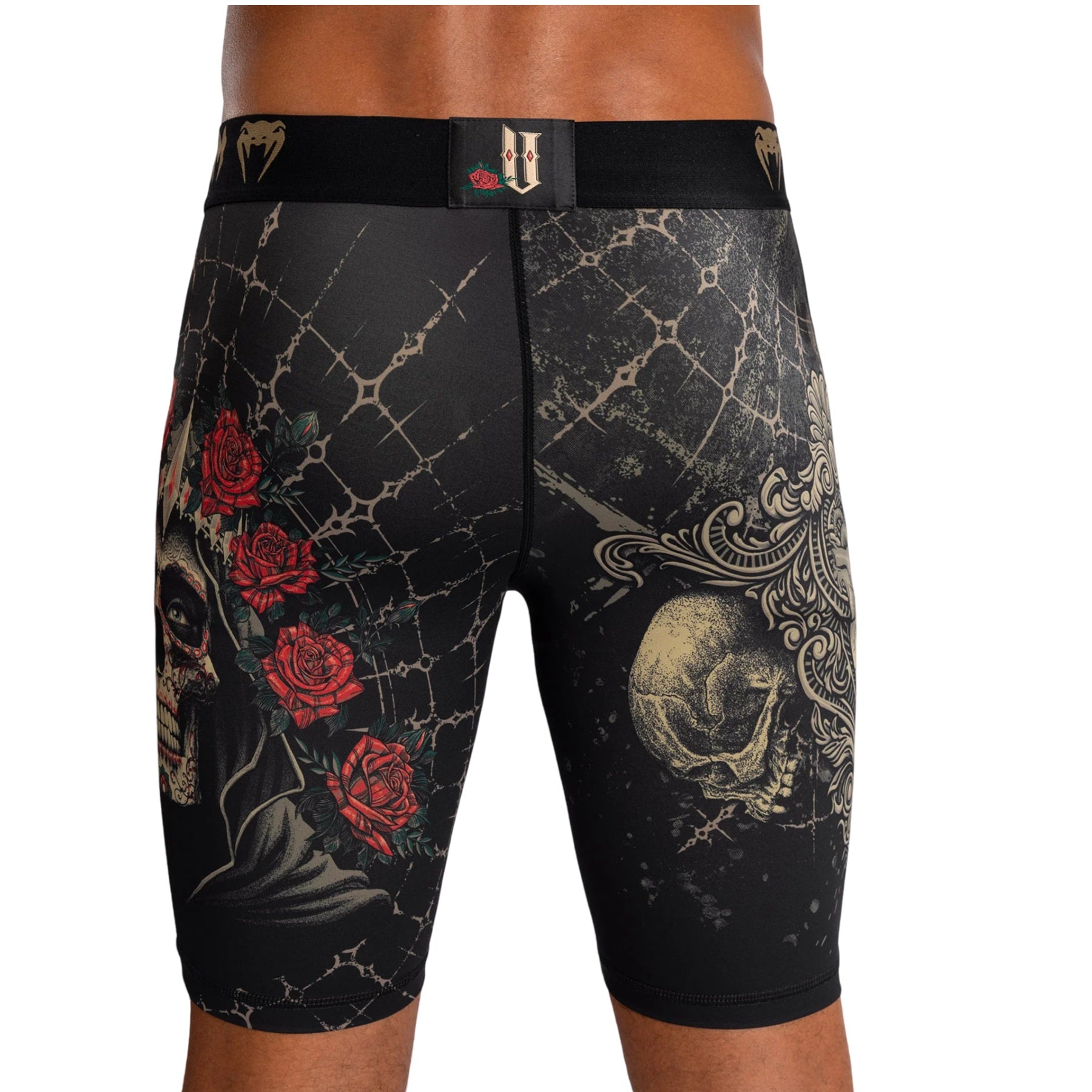 VENUM SANTA MUERTE 5.0 VALE TUDO SHORTS DEEP BLACK GOLD BACK SIDE