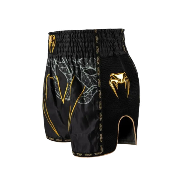 VENUM SERPENTI MUAY THAI SHORTS BLACK/SILVER/GOLD LEFT SIDE