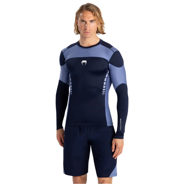 VENUM TEMPEST RASHGUARDS LONG SLEEVES NAVY BLUE FRONT SIDE