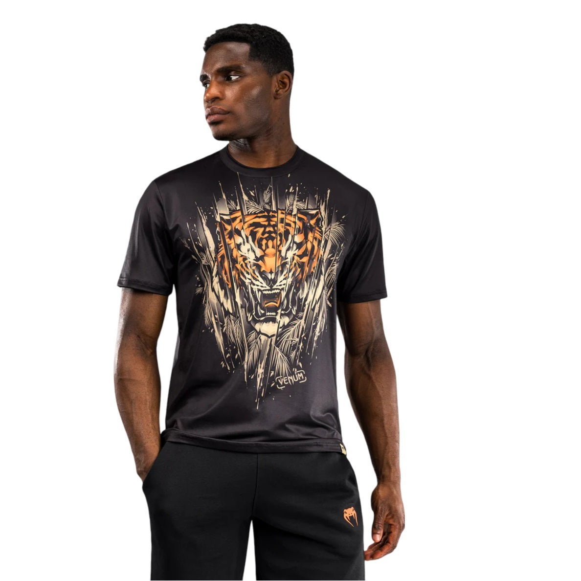 VENUM TIGER DRY TECH BLACK NEO ORANGE FRONT SIDE