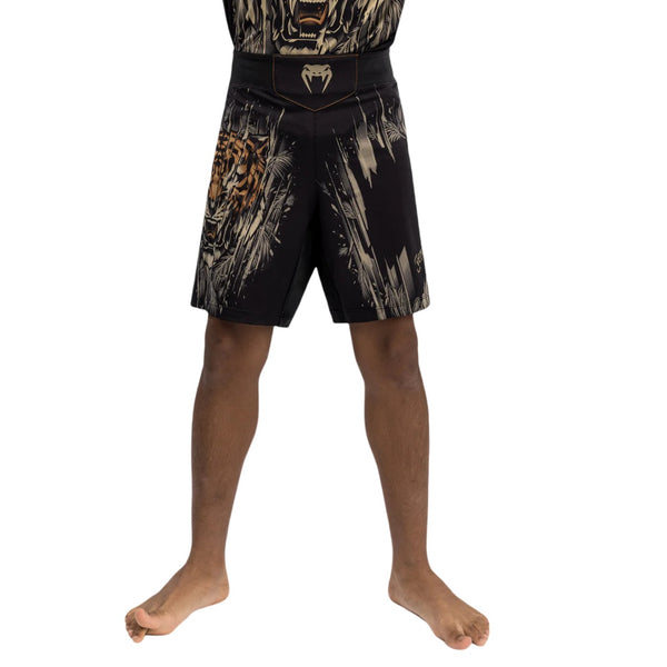 VENUM TIGER KIDS FIGHTSHORTS BLACK NEO ORANGE FRONT SIDE