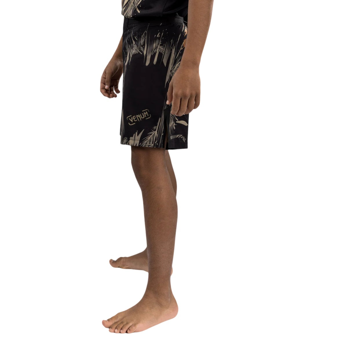 VENUM TIGER KIDS FIGHTSHORTS BLACK NEO ORANGE LEFT SIDE