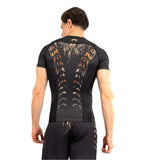 VENUM TIGER RASHGUARD SHORT SLEEVE BLACK NEO ORANGE BACK SIDE