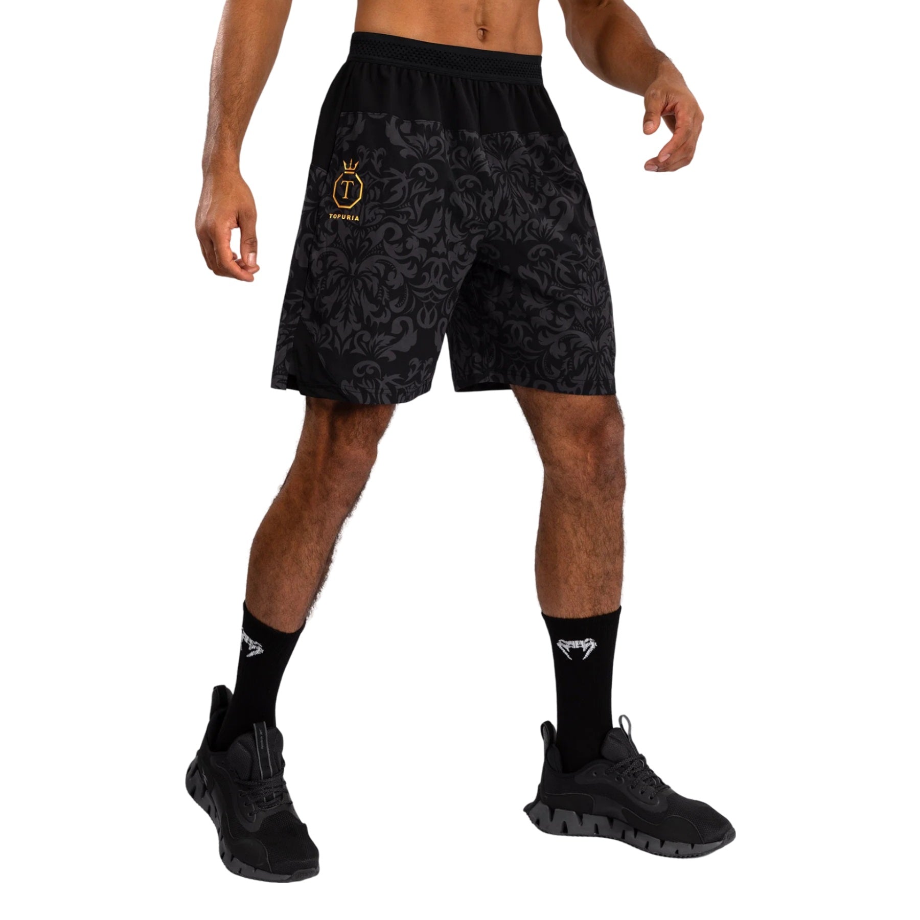 VENUM UNMATCHED TOPURIA EDITION TRAINING SHORTS BLACK GOLD RIGHT SIDE