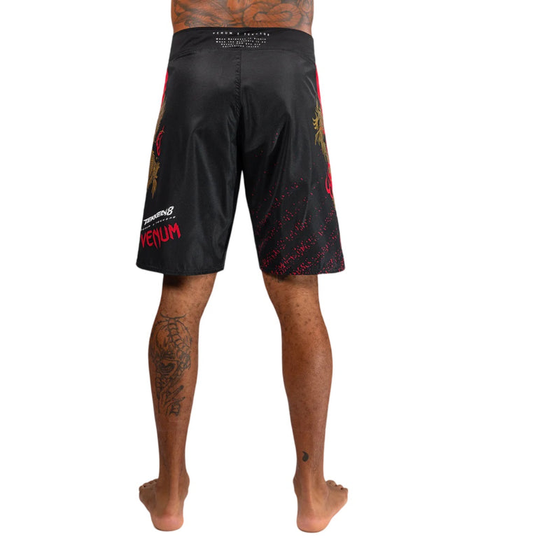 VENUM X TEKKEN MARSHALL FIGHTSHORTS BLACK GOLD RED BACK SIDE