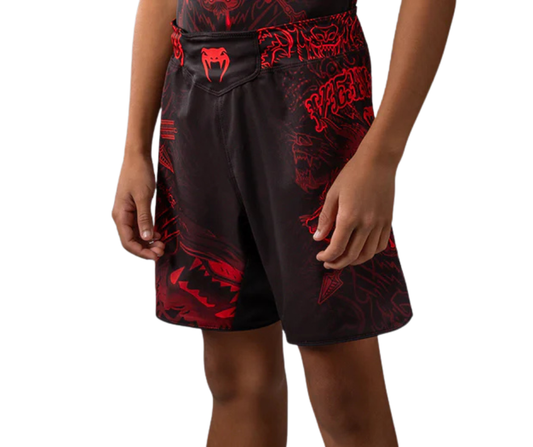 Venum Kids Wolf Atak Fightshorts Black/Red | MMA & Jiu-Jitsu Shorts