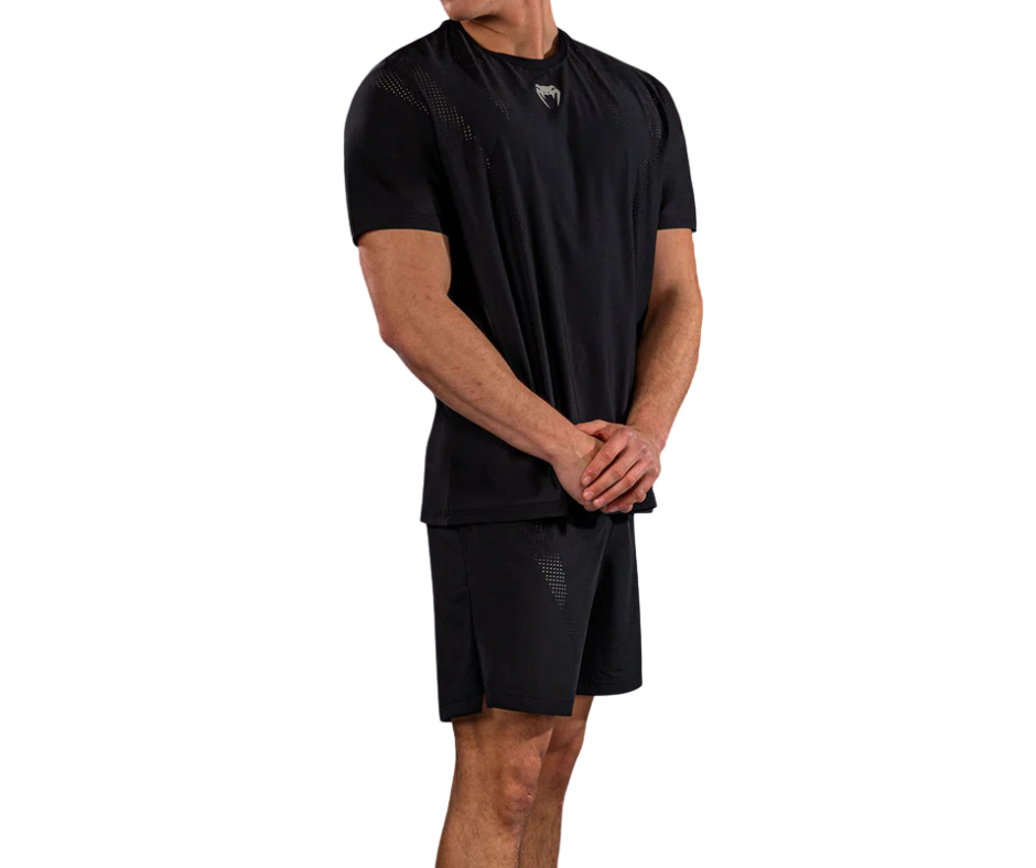 Venum Lazer Dry‑Tech T‑Shirt – Black/Grey | Lightweight Training Tee