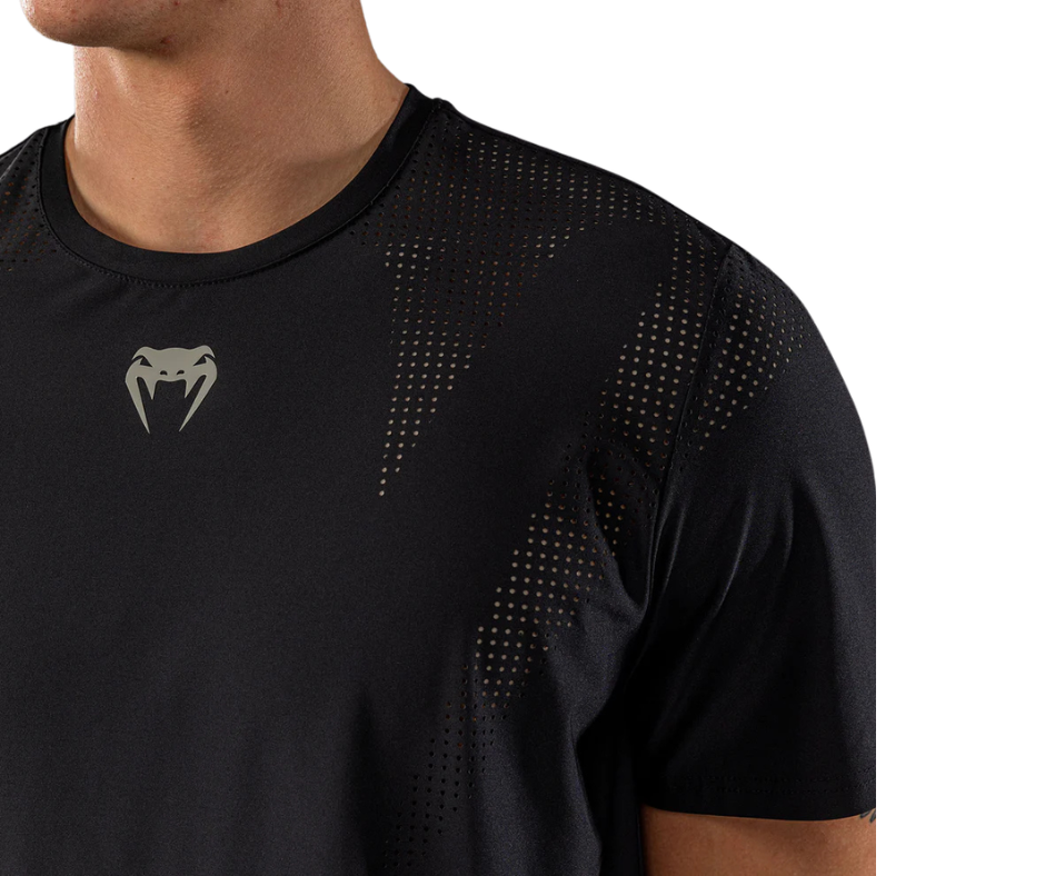 Venum Lazer Dry‑Tech T‑Shirt – Black/Grey | Lightweight Training Tee