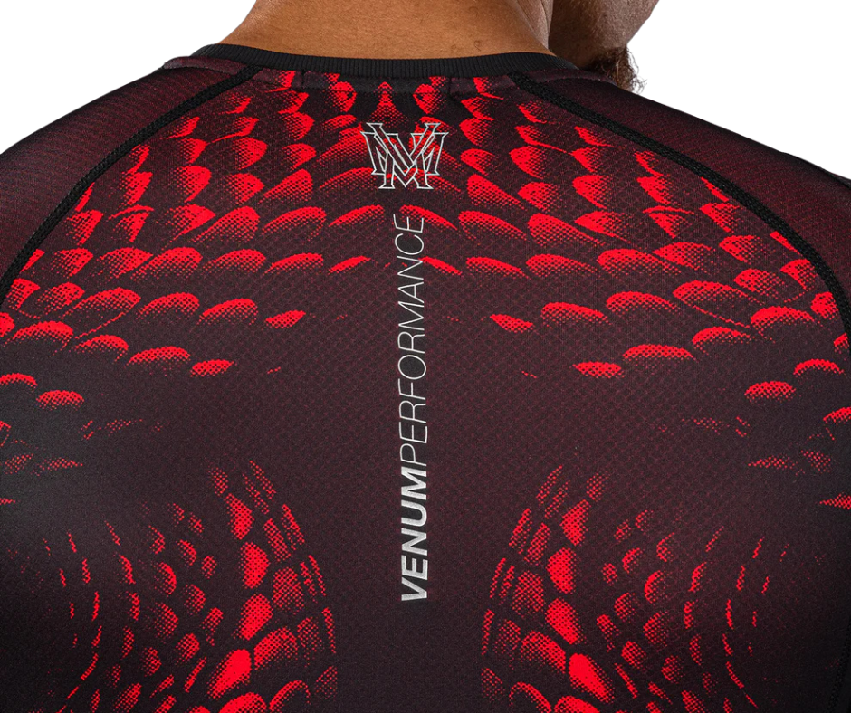 Venum Matupa Long Sleeve Rashguard – Black/Red/Silver | Compression Training Top