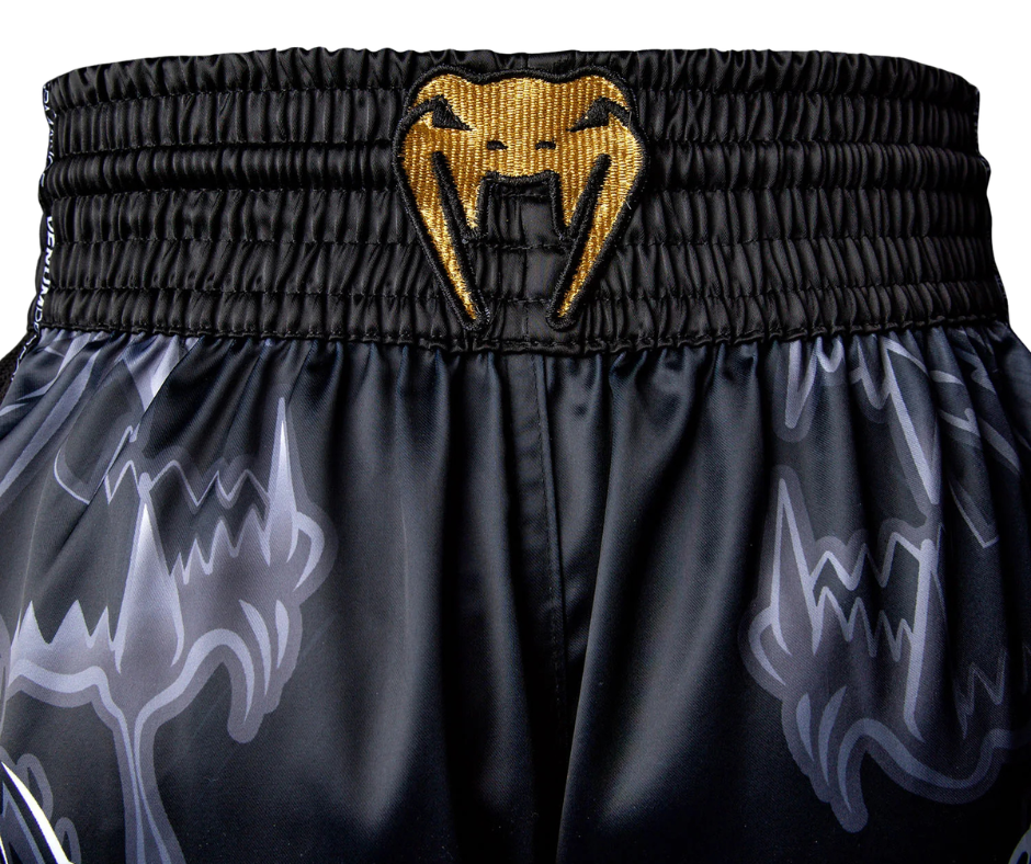 Venum Wolf Atak Muay Thai Shorts – Black/Grey | Fight Shorts