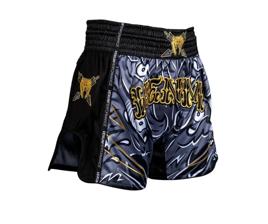 Venum Wolf Atak Muay Thai Shorts – Black/Grey | Fight Shorts