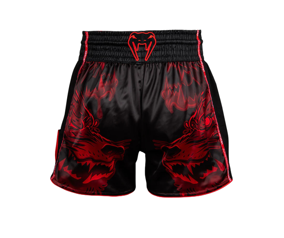 Venum Wolf Atak Muay Thai Shorts – Black/Red | Fight Shorts