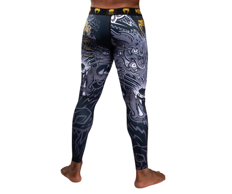 Venum Wolf Atak Spats – Black/Grey | Compression Training Tights