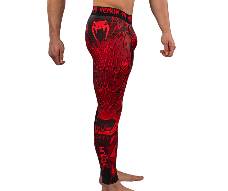 Venum Wolf Atak Spats – Black/Red | Compression Training Tights­